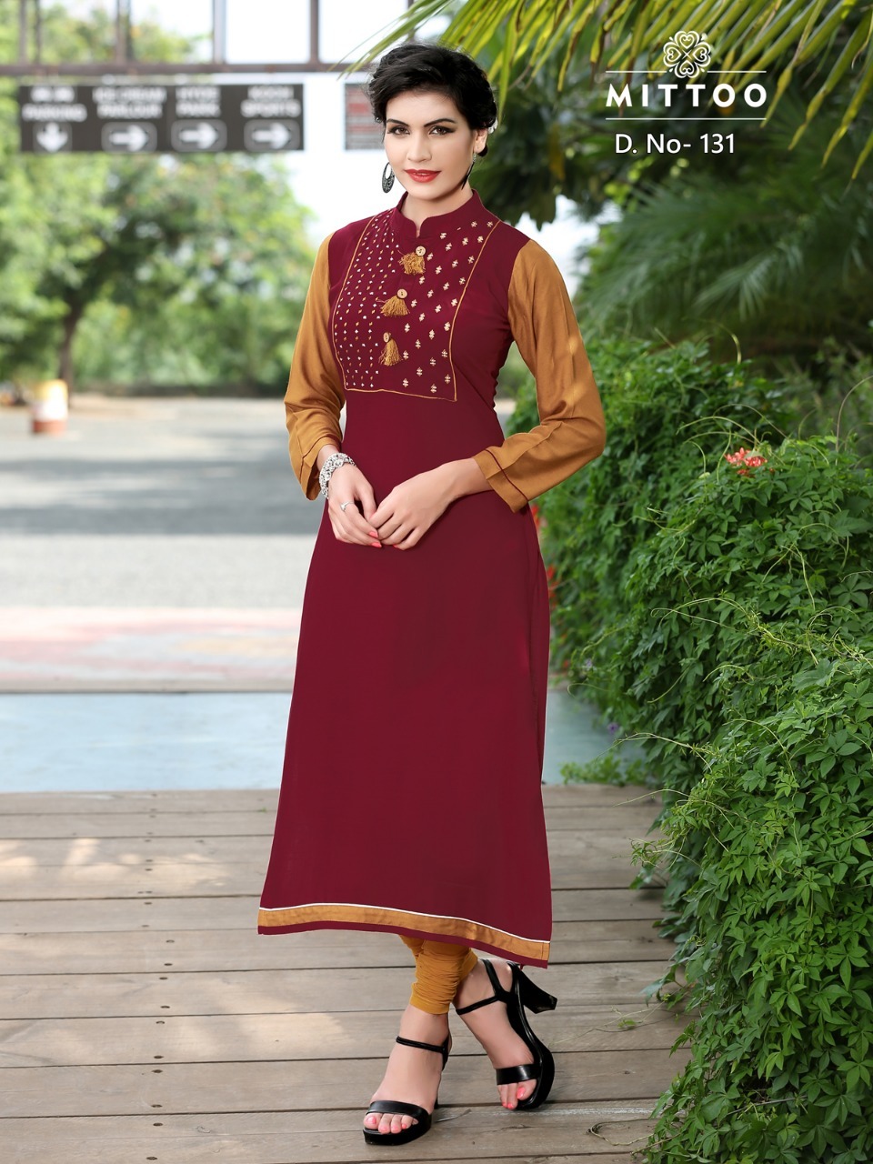 Ladies Fancy Kurti - 14 Kg Rayon, Sizes M(38) To Xxxl(46) | Black And Red, Thread Embroidery, 3-4th Sleeve, Washable, Modern Style