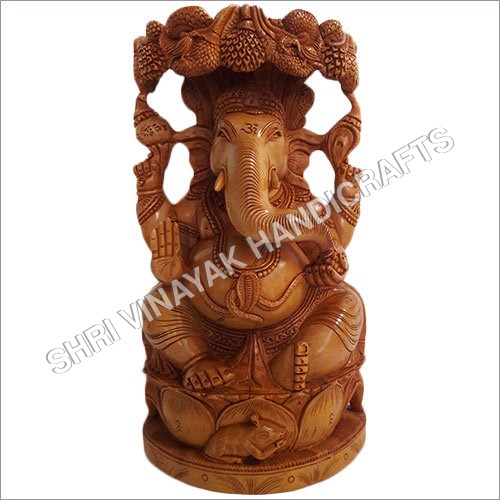 लकड़ी का गणेश जी का प्रतिमा