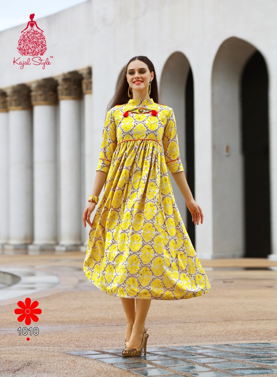 Yellow Fancy Kurtis