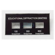 Diffraction Gratings - Glass/Plastic Material, 20x10 mm Dimensions, 100/300/600 Lines/mm , Lightweight Optical Experimental Tool for Educational Use