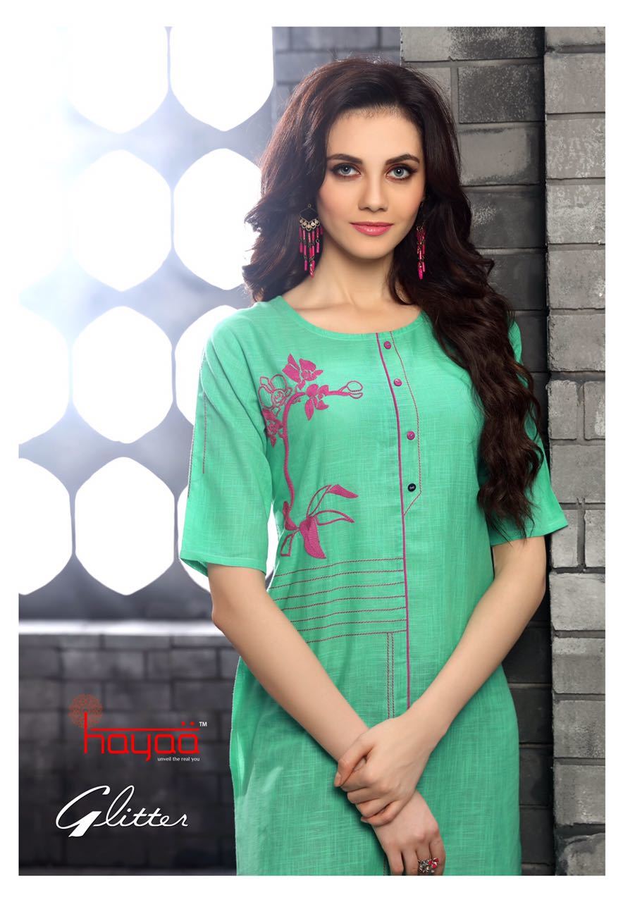 Glitter - Cotton Slub Fabric, Straight Fit With Embroidery Design And Silai Pattern, Sizes L To 3xl, Available In 11 Stunning Designs