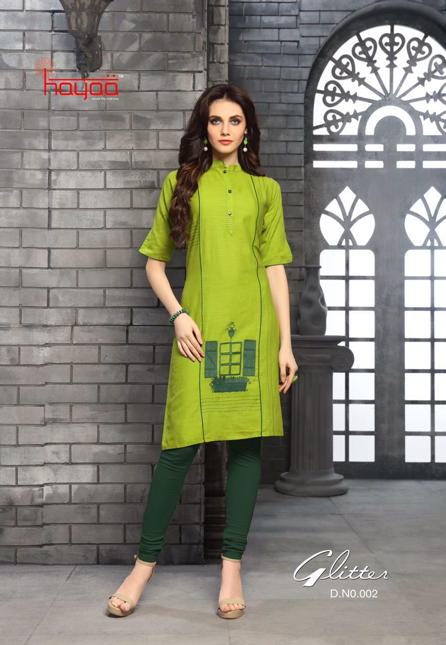 Glitter - Cotton Slub Fabric, Straight Fit With Embroidery Design And Silai Pattern, Sizes L To 3xl, Available In 11 Stunning Designs