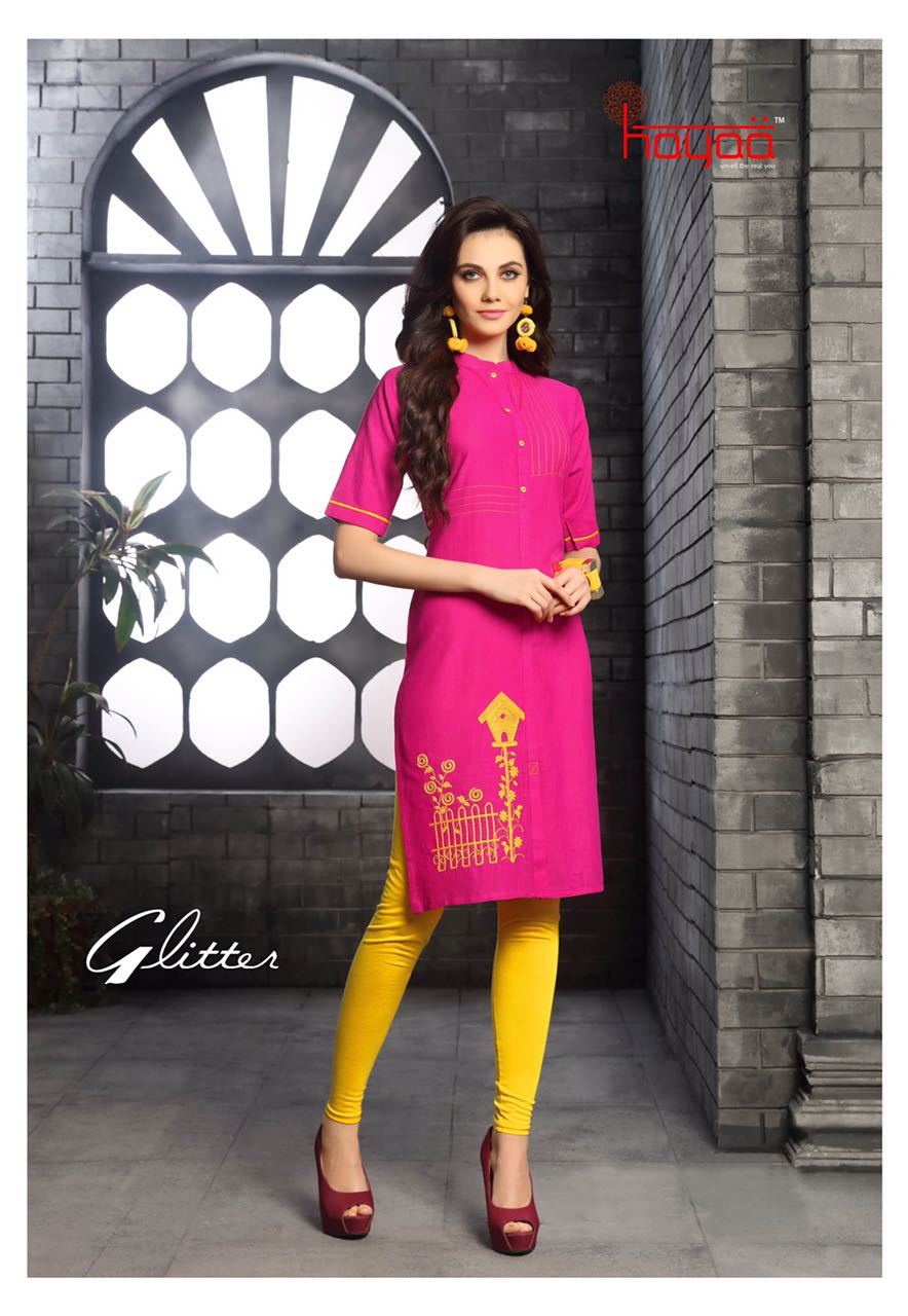 Glitter - Cotton Slub Fabric, Straight Fit With Embroidery Design And Silai Pattern, Sizes L To 3xl, Available In 11 Stunning Designs