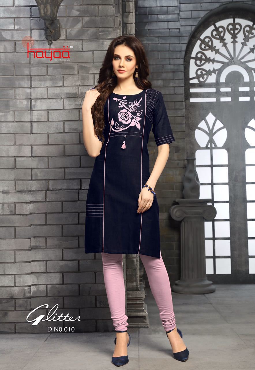 Glitter - Cotton Slub Fabric, Straight Fit With Embroidery Design And Silai Pattern, Sizes L To 3xl, Available In 11 Stunning Designs