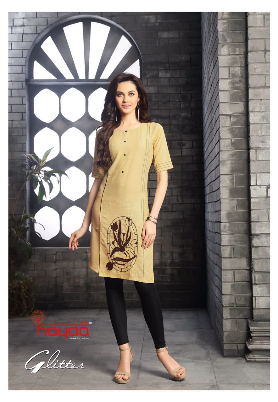Glitter - Cotton Slub Fabric, Straight Fit With Embroidery Design And Silai Pattern, Sizes L To 3xl, Available In 11 Stunning Designs