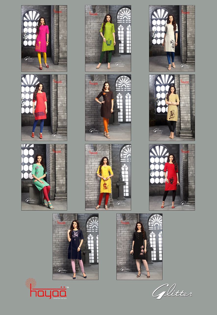 Glitter - Cotton Slub Fabric, Straight Fit With Embroidery Design And Silai Pattern, Sizes L To 3xl, Available In 11 Stunning Designs