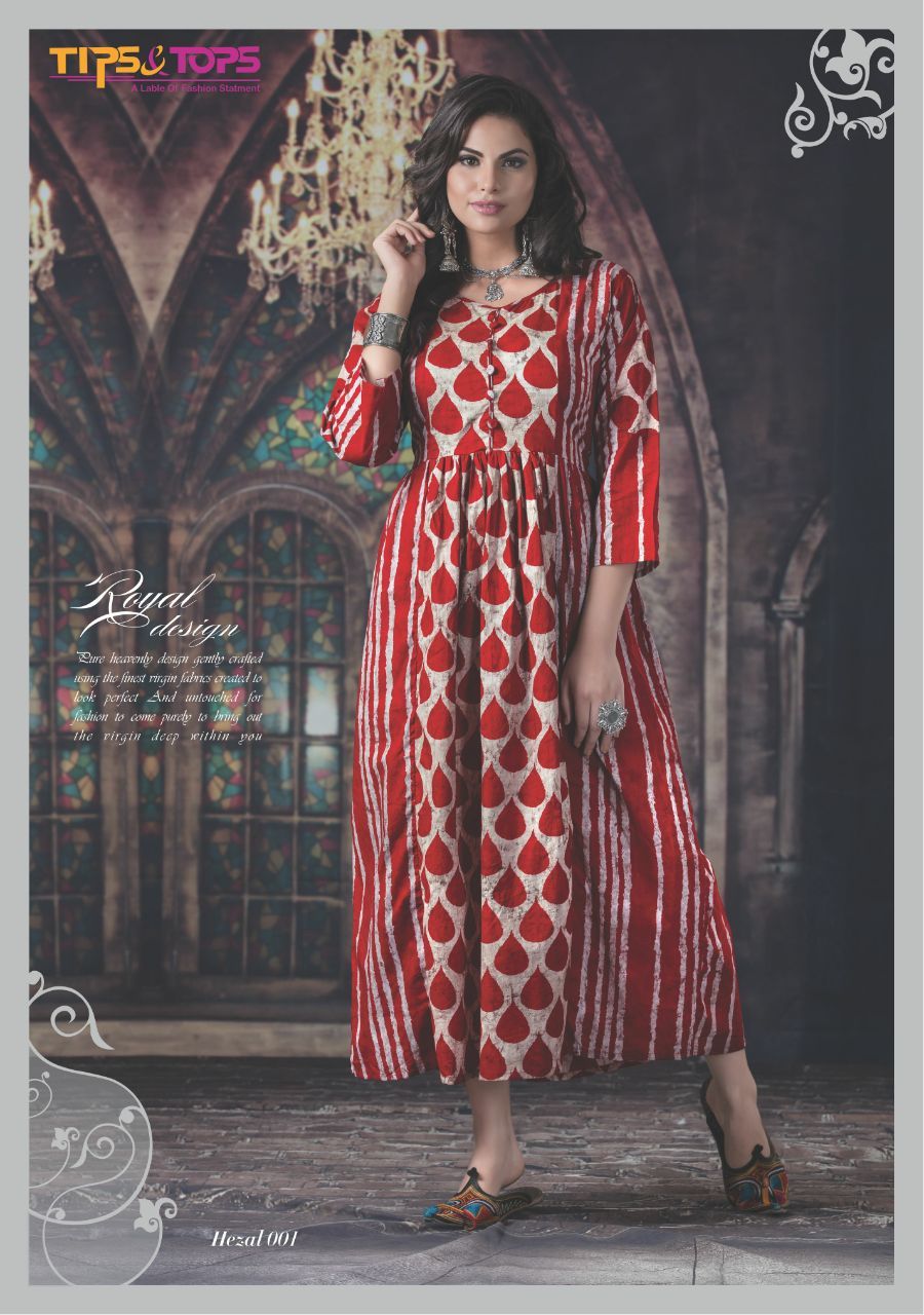 Hezal Festival Special Full Length Fancy Kurtis - Cotton Print, Reyon Heavy 14kg, 3/4th Sleeves | 9 Designs Available, Size Range M38 To Xxl44, Perfect For Summer