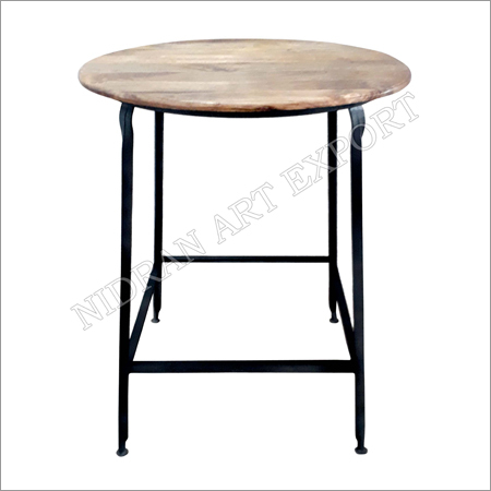 Iron Bar Table - Medium Size, Natural Color with Antique Appearance | Handmade Iron, Trendy Design, No Assembly Required, Stackable Bar Accessory