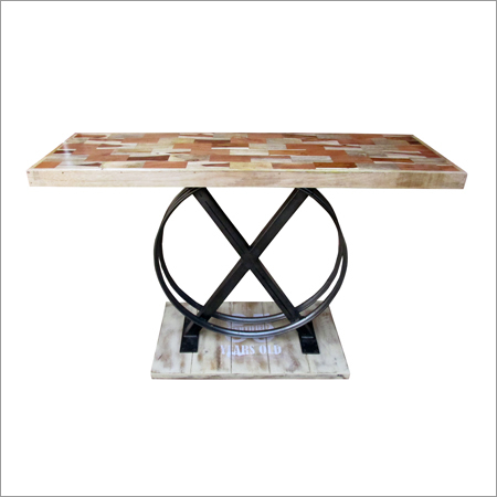 Iron Wooden O Console Table