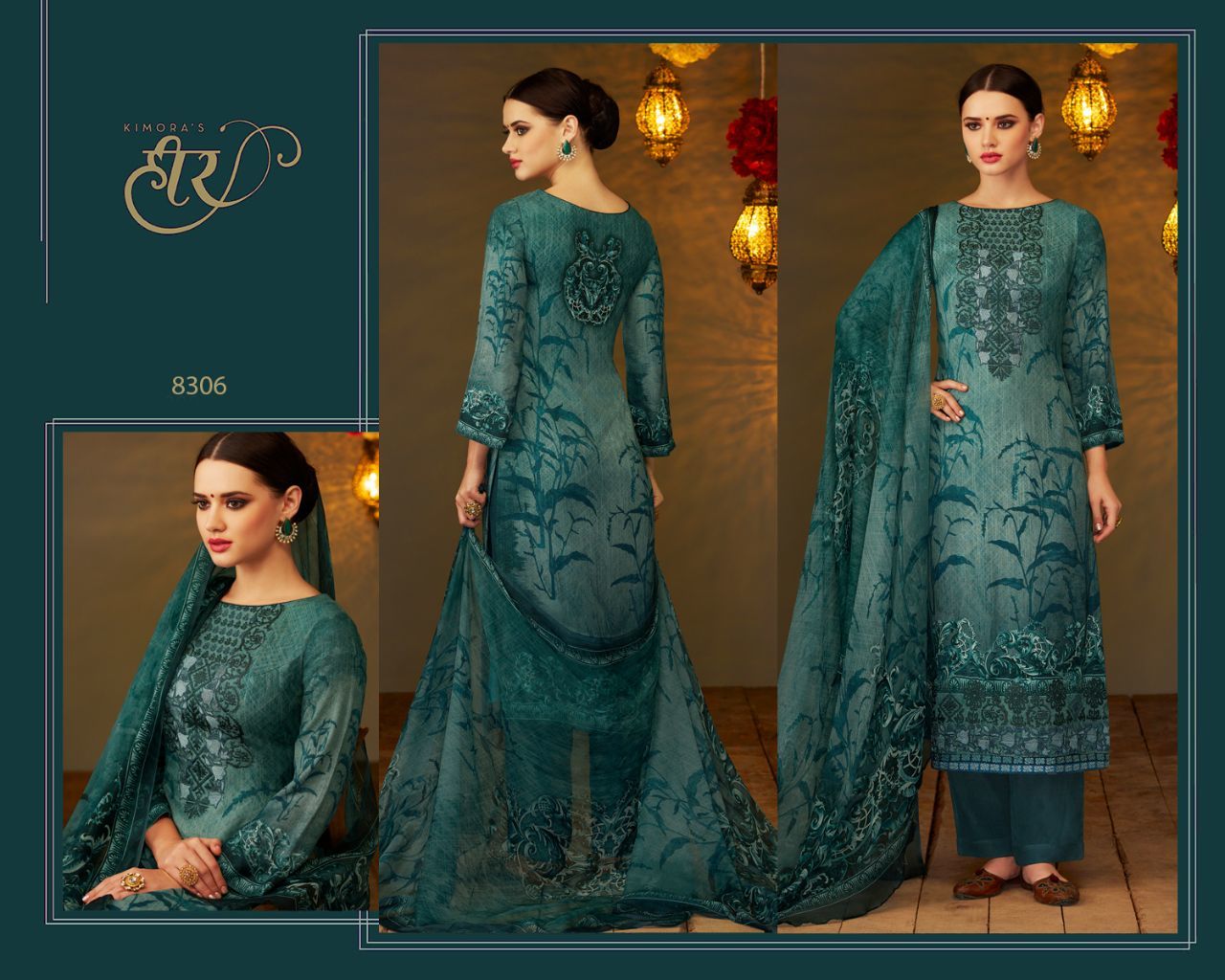 Digital Printed Salwar Kameez - Pure Viscose Dobby Pashmina Top, Pure Plain Viscose Pashmina Bottom, Olive Green, Embroidery Work, Digital Print, Unstitched, 11 Pcs