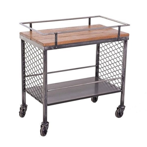 Industrial Wooden Trolley - Wood And Iron, Easy Component Transport