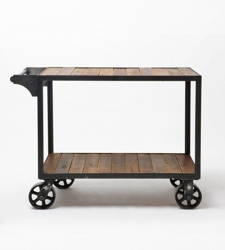 Industrial Wooden Trolley - Premium Quality Pine Wood, Easy Mobility for Heavy Components