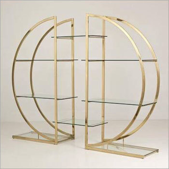 पीतल मढ़वाया प्राचीन प्रदर्शन रैक