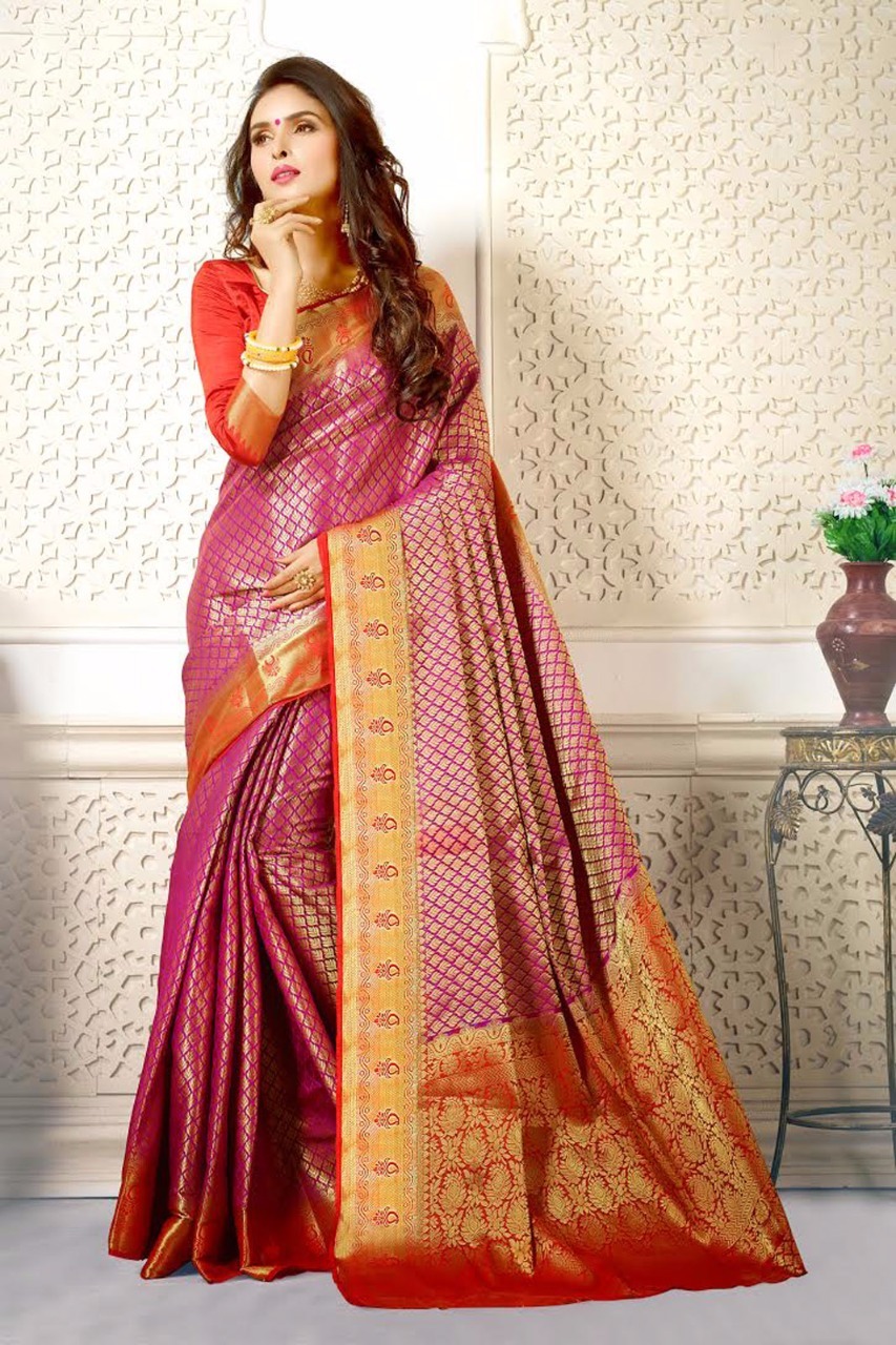 Multi Printed Silk Saree