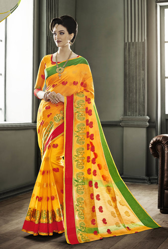 डिज़ाइन के अनुसार डिज़ाइनर वीविंग सिल्क साड़ी