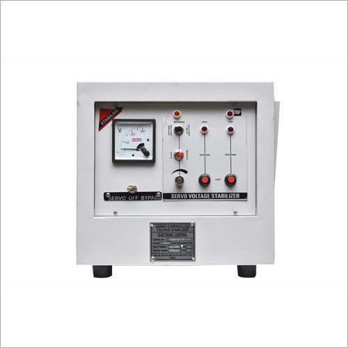 Single Phase Servo Voltage Stabilizer - Metal Build, Input Voltage 200-260V, Output Voltage 220V | High Efficiency 90%, Rubber Shoes for Safety, Analog Meter Display
