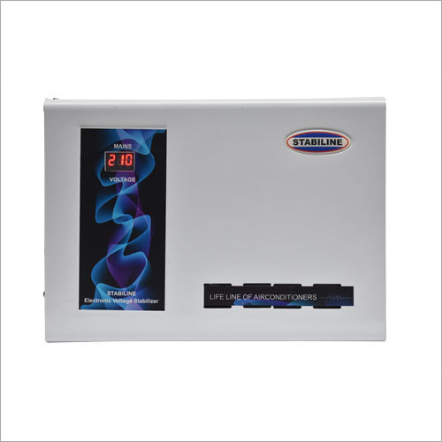Digital Voltage Regulator - Plastic, 10.5 x 7 x 4 inches | 170-270V Input, 220V Output, 1 Year Warranty, Microprocessor Controlled