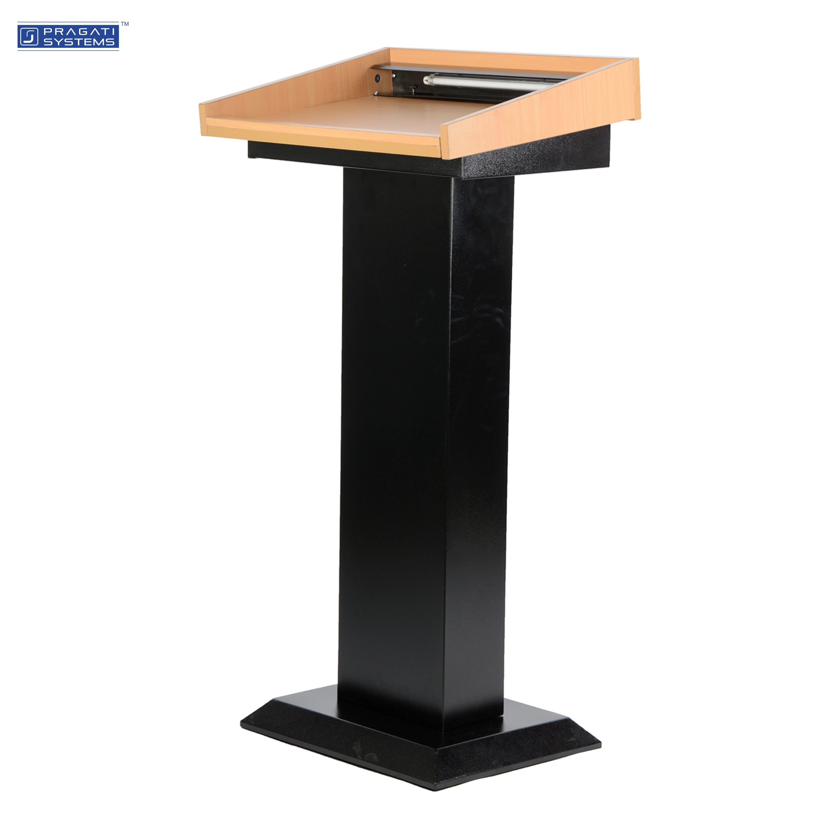Epoxy Powder Coated Mdf And Steel Podium Stand With Tube Light Pds-02