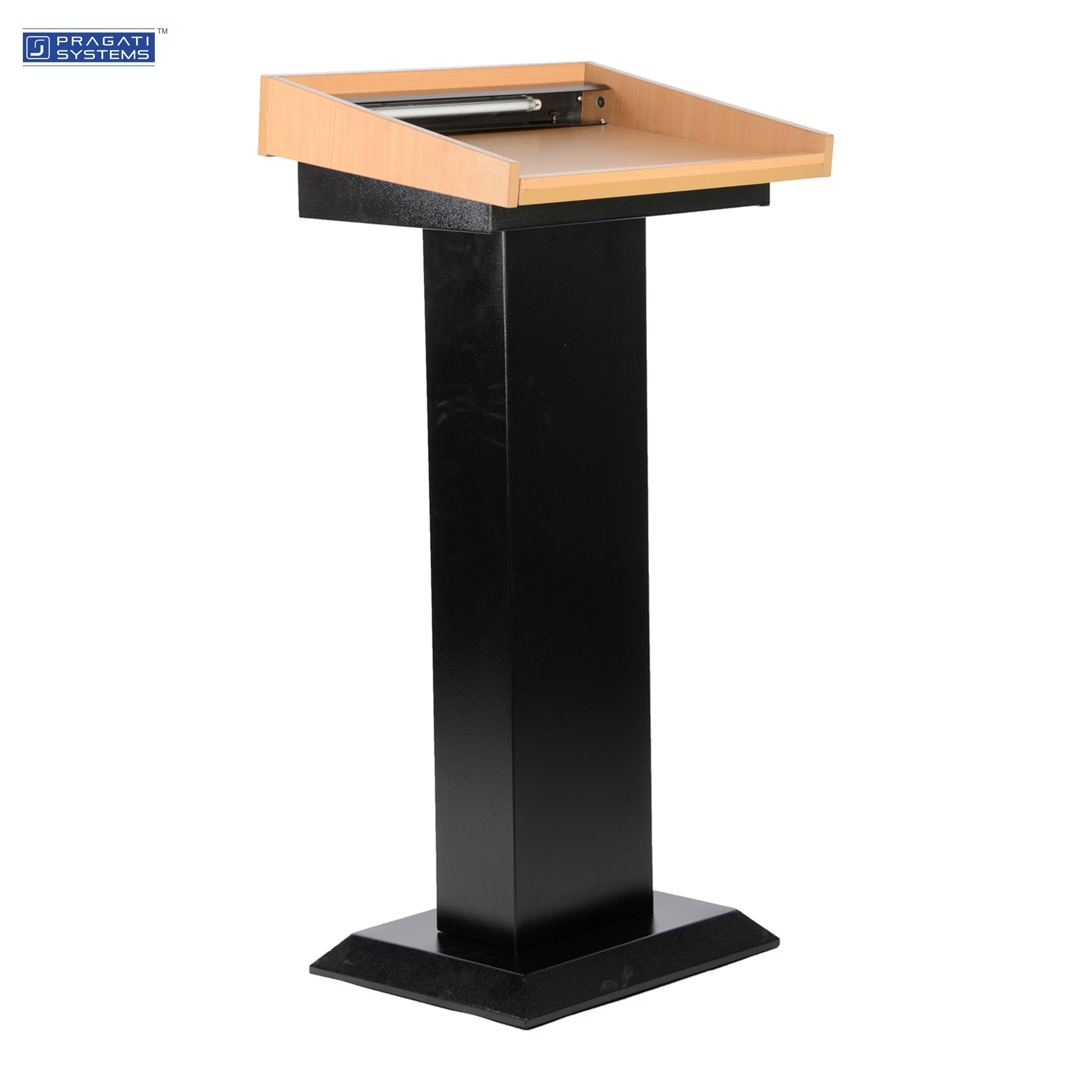 Epoxy Powder Coated Mdf And Steel Podium Stand With Tube Light Pds-02