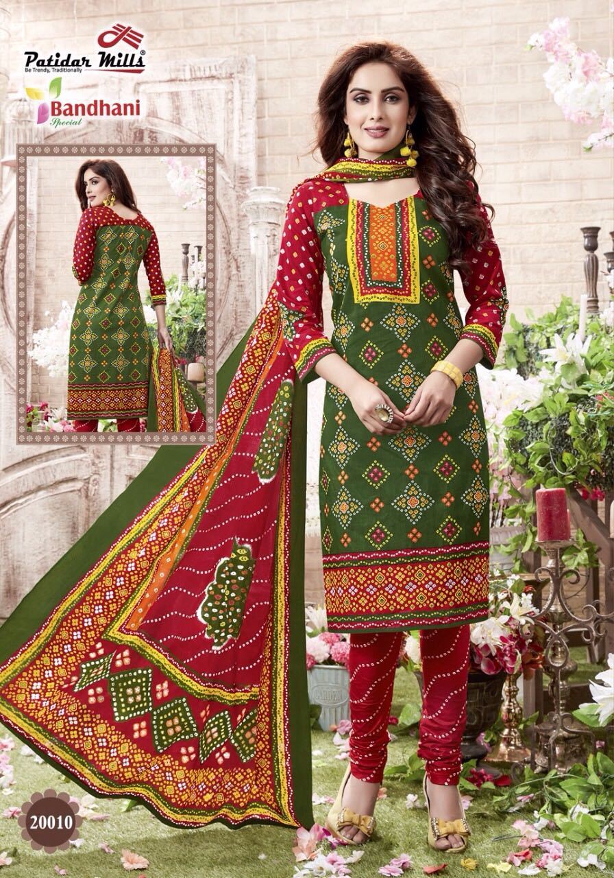 Cotton Bandhani Dress Materials