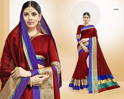 Plain Cotton Wiving Saree