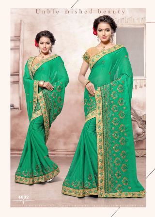 Cotton Silk Green Border Designed Saree