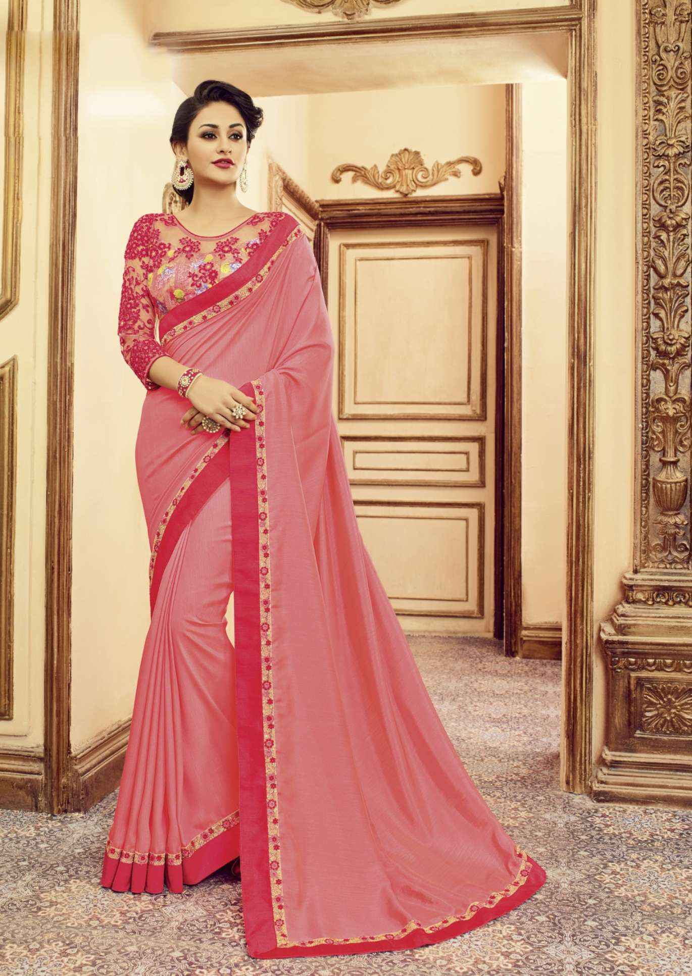 Designer Georgette Saree - Silk Jacquard And Georgette Fabric | Multi-color, Hand Embroidered, Bollywood Style For All Seasons