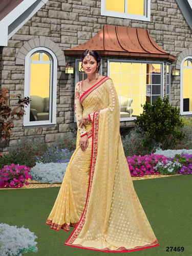 Cotton Silk Party Wear Yellow