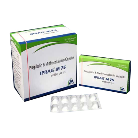 Iprag-M 75 Capsules - 75mg Pregabalin, 750mcg Methylcobalamin | Pain Relief for Nerve Damage, Fibromyalgia Treatment, Safe Packaging Options