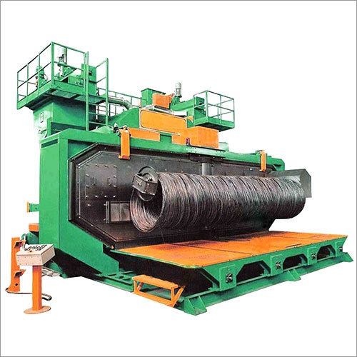 Air Less Wire Shot Blasting Machine - Heavy-Duty Steel, Large Size, Green Yellow | High Capacity, Powerful Engine, Automatic Transmission