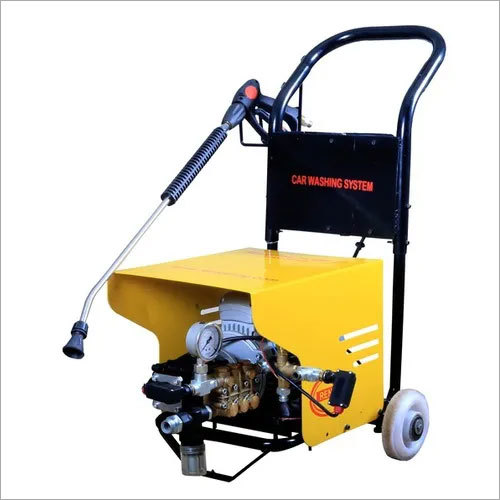 Heavy Duty Car Washer - Steel, 600x500x800 mm, Yellow | 150 Bar Pressure, 10 L/min Flow Rate, Petrol Motor, 30 kg Weight, Latest Italian Technology
