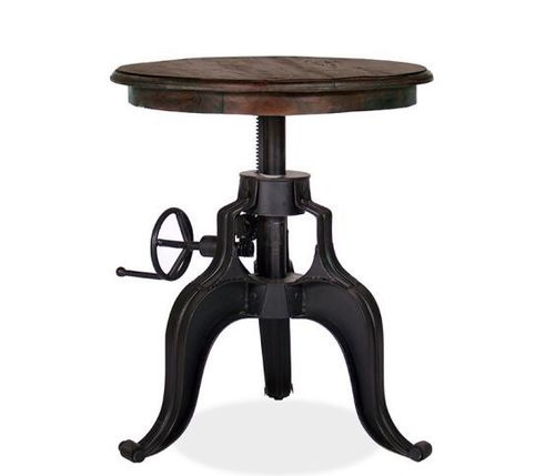 Adjustable Crank Table - Wrought Iron Material, Contemporary Design | Durable Finish, Ideal For Classic Settings