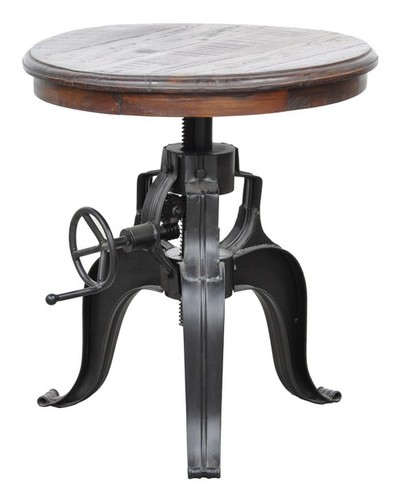 Crank Table - Solid Wood & Iron, Durable Design with Precision Finish and Quality Assurance
