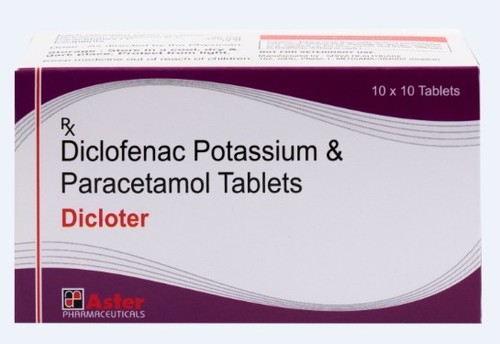 Diclofenac Potassium + Paracetamol Tablets - 50mg + 500mg, 10x10 Tabs for Surgical Inflammatory Conditions, Accidental Injuries & Dental Infections