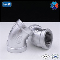 Galvanized Malleable Iron Pipe 45 Degree Elbow