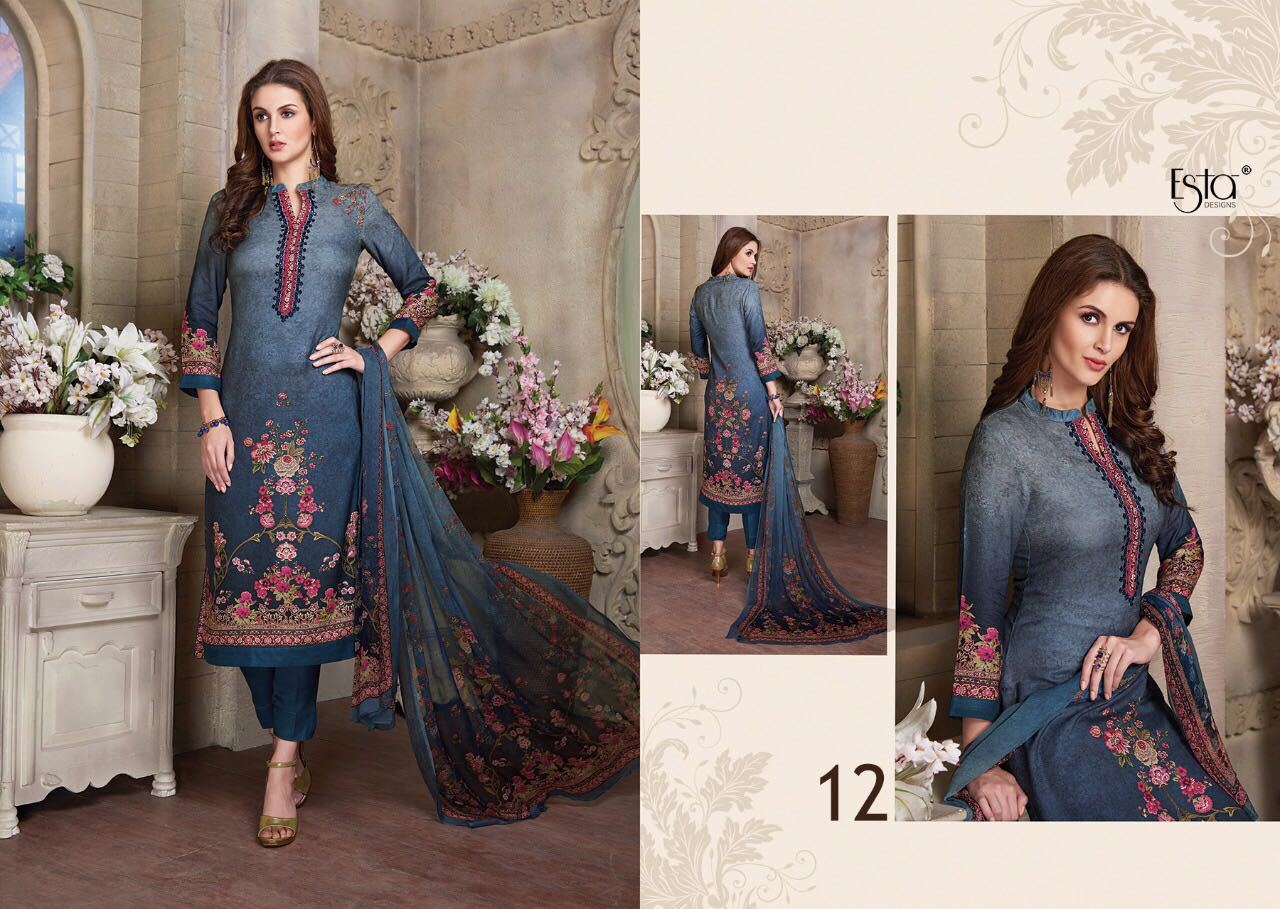 Digital Printed Pashmina Fabric Salwar Kameez