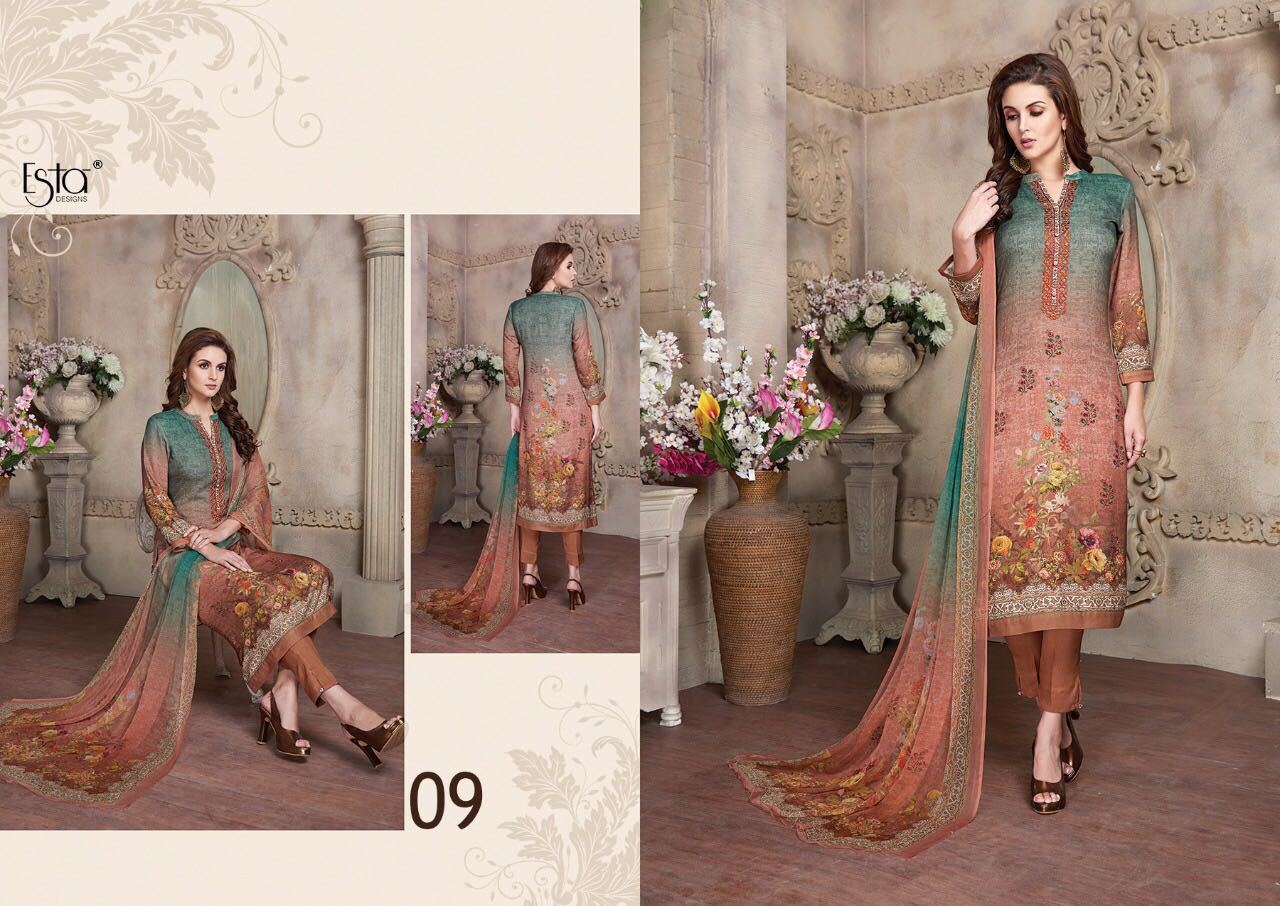 Digital Printed Pashmina Fabric Salwar Kameez
