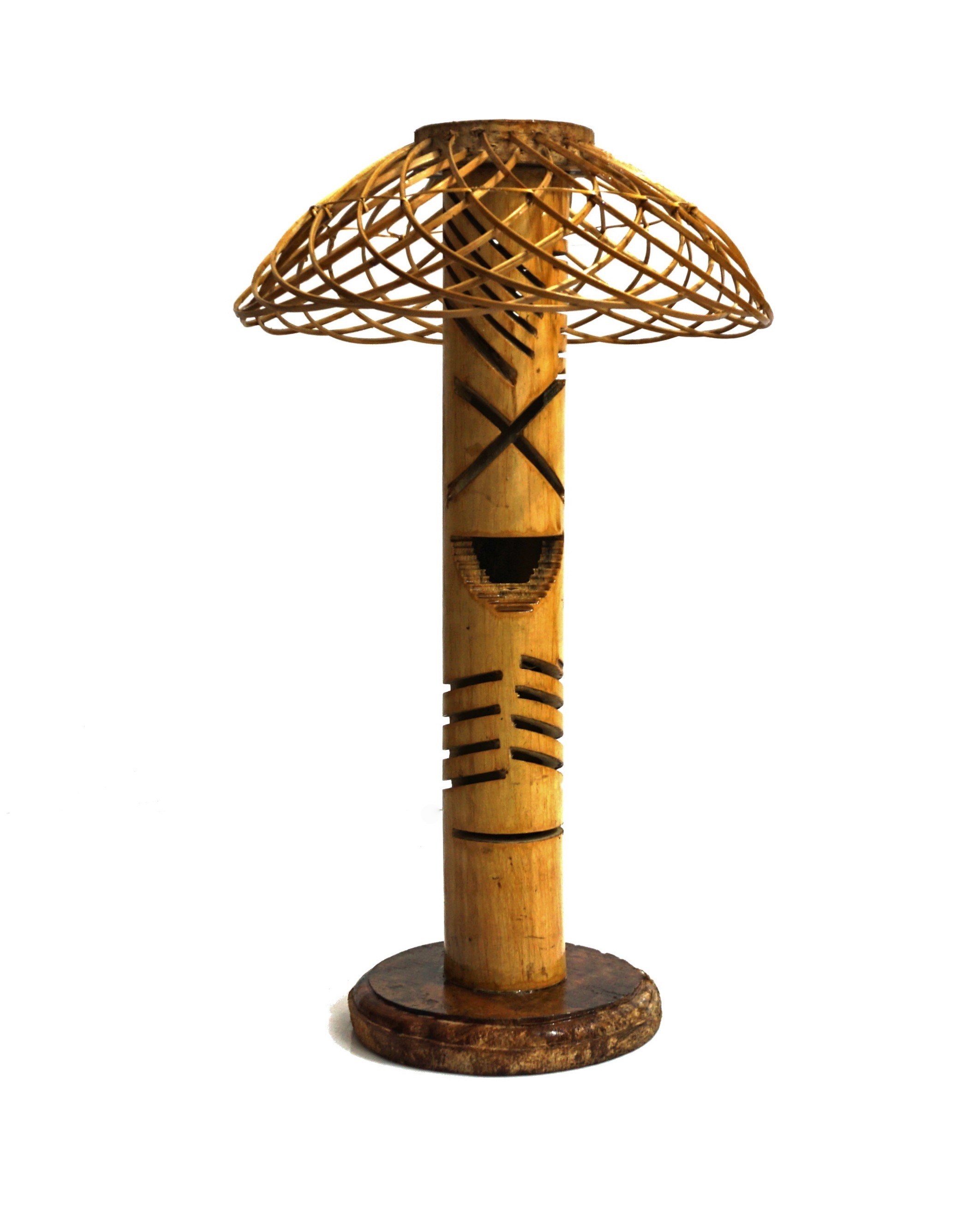 Bamboo Led Table Lamp With Shade - Handmade Eco-friendly Design | Durable, Lightweight, Easy To Clean, Non-toxic