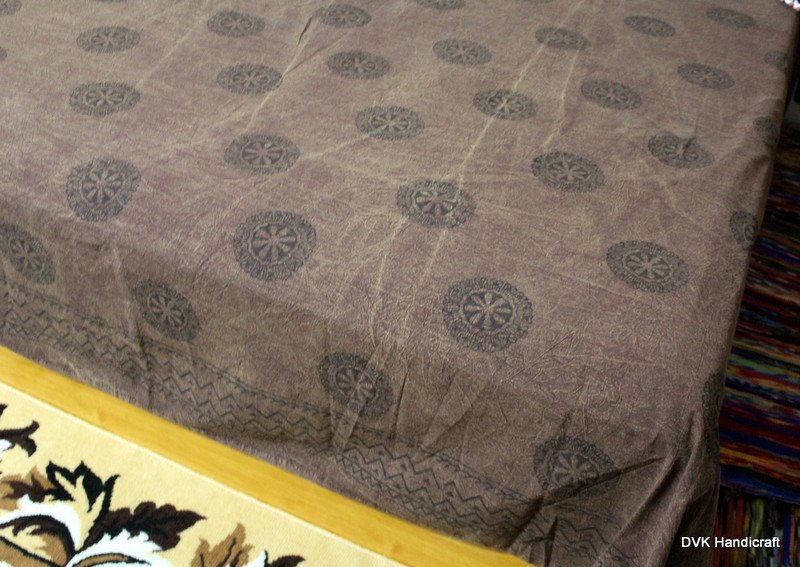 Washable Block Print Bed Sheet