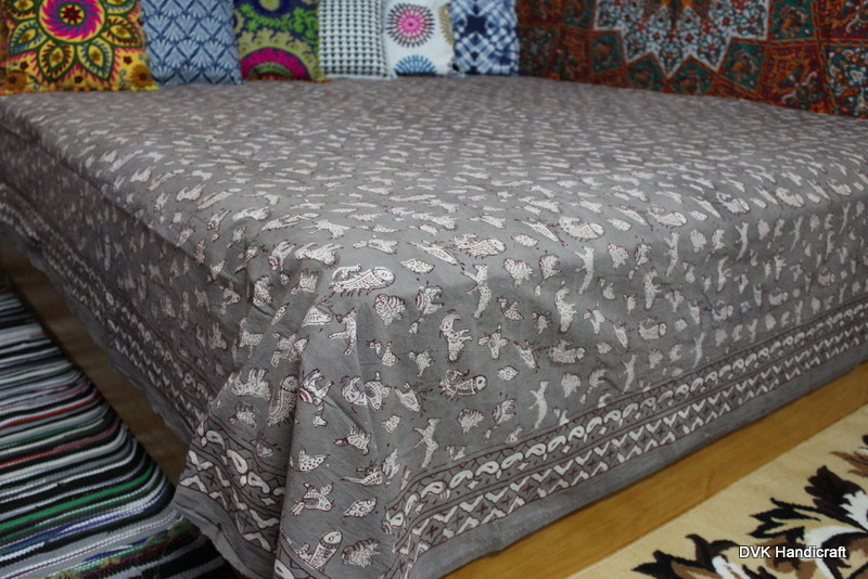 Washable Block Printed Bed Sheet