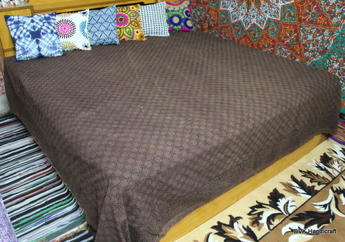 वॉशेबल ब्लॉक प्रिंट कॉटन बेड शीट