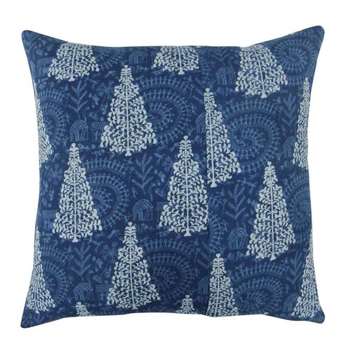 100% कॉटन इंडिगो ब्लू कुशन कवर