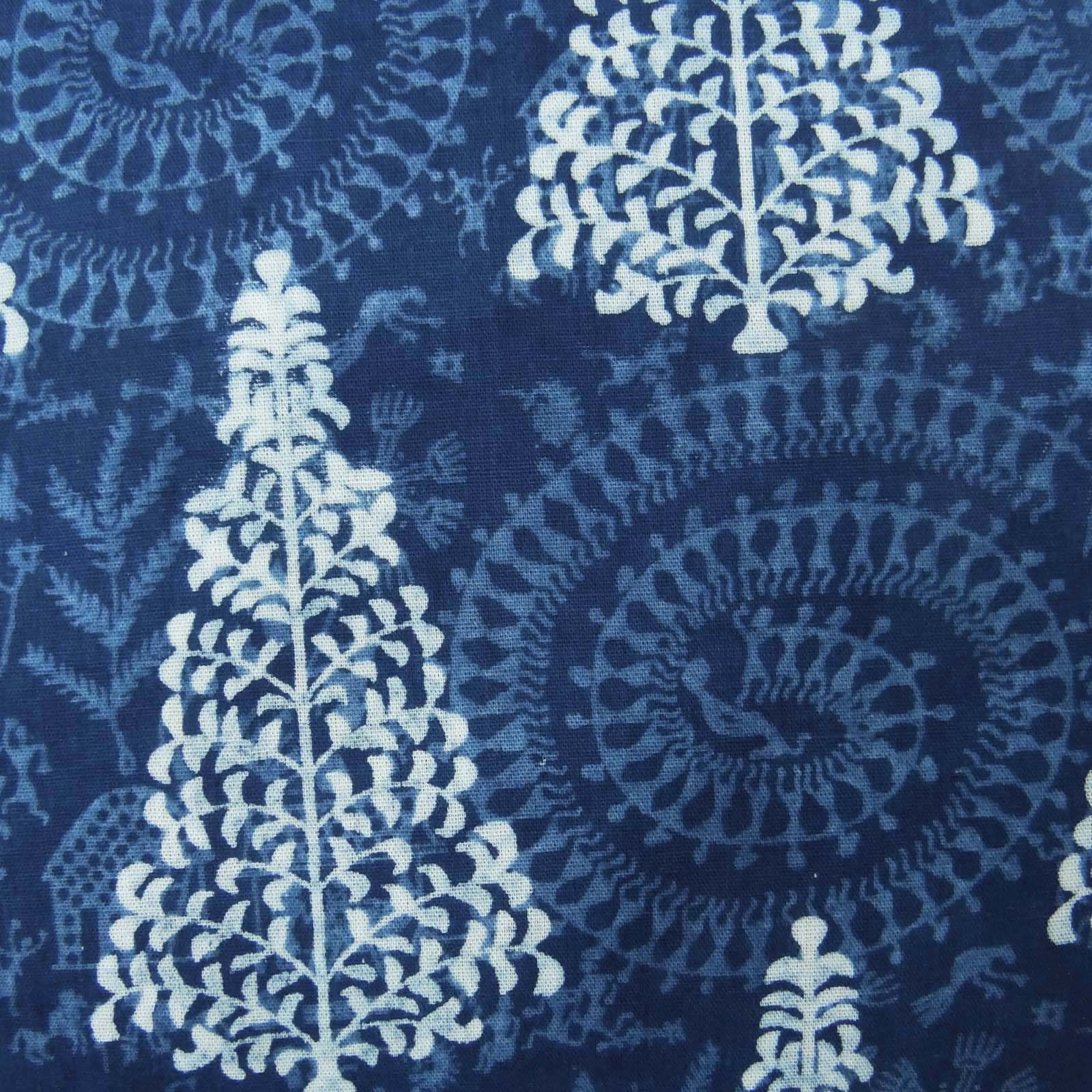 Indigo Blue Cushion Cover - 100% Cotton, 16x16 Inches | Floral Hand Block Print, Durable And Stylish Design For Home And Office Decor