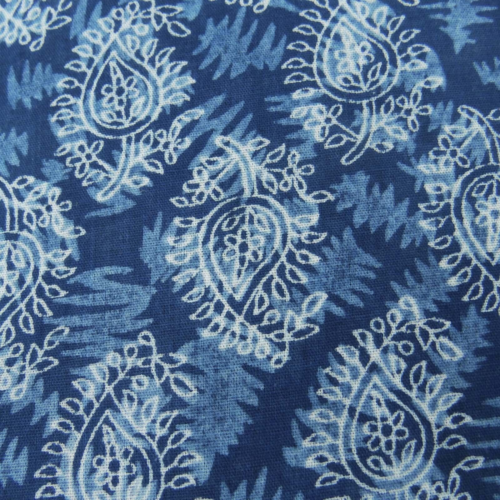 Indigo Cushion Cover - 100% Cotton, 16x16 Inches | Floral Hand Block Print, Multi-color, Handmade, Zipper Closure, Ideal For Home & Office Decor