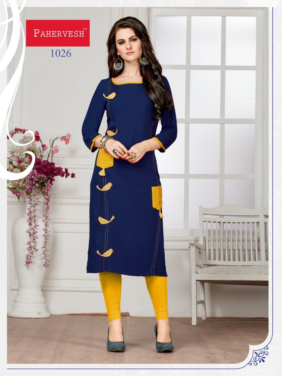 White And Red Ladies Fancy Kurti