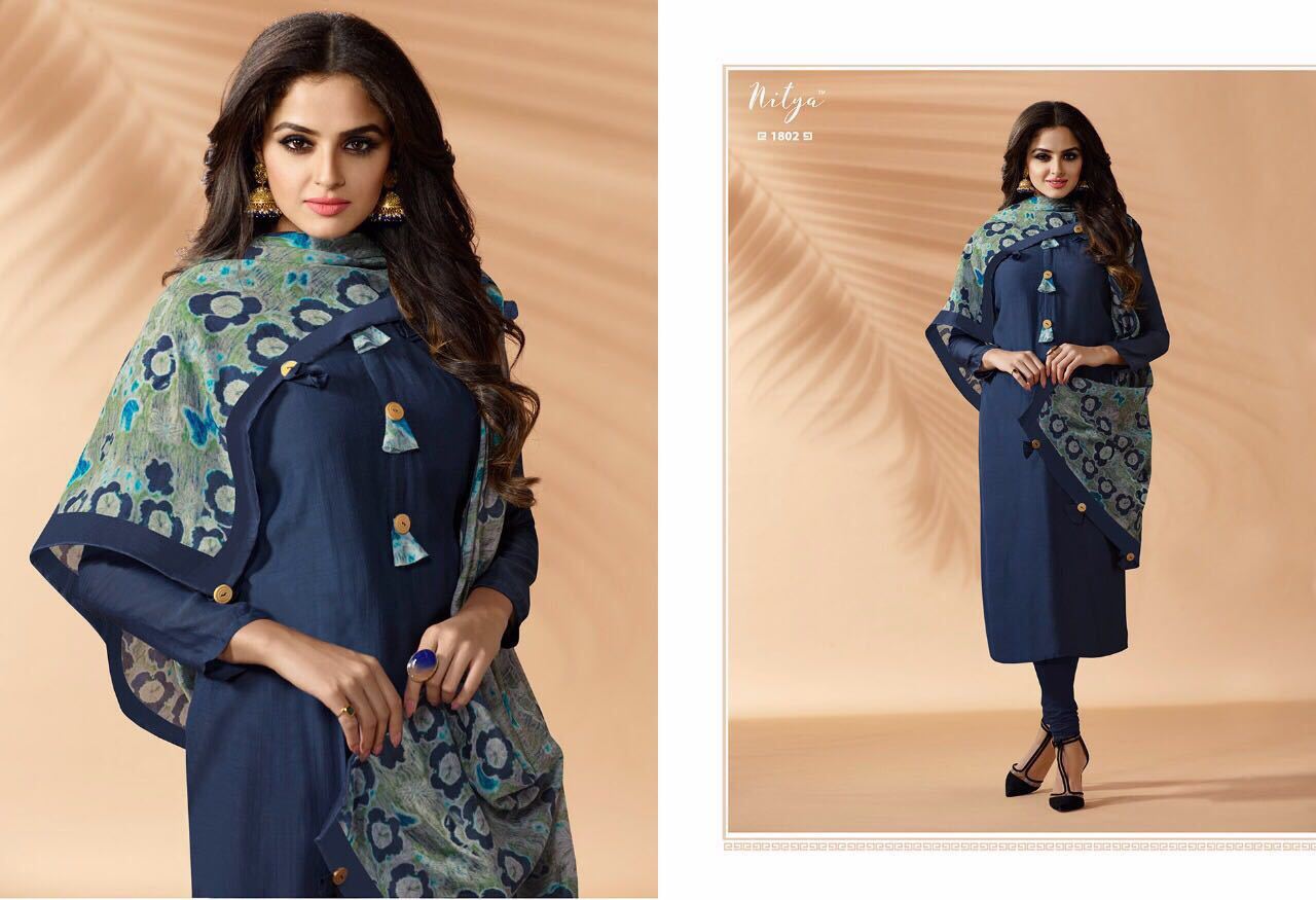 Green And Blue Ladies Fancy Kurti