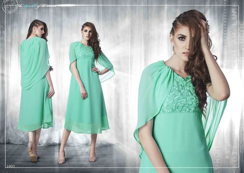 Sea Green Ladies Fancy Kurti