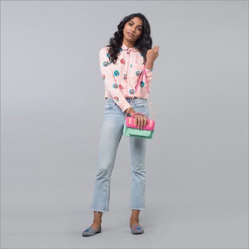 पीकाबर्ड प्रिंटेड गुलाबी शर्ट