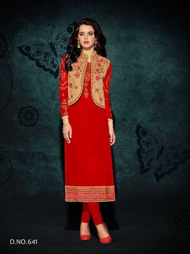 Ladies Fancy Kurti - Rayon, Customized To Xxxl Size, Red Color | 3-4th Sleeve Style, Embroidered Design, Suitable For All Seasons