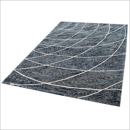 Hand Tufted Carpets - Wool Material, Customizable Dimensions, Blue Color | Tear Proof, Smooth Finish, Ideal For Modern Decor